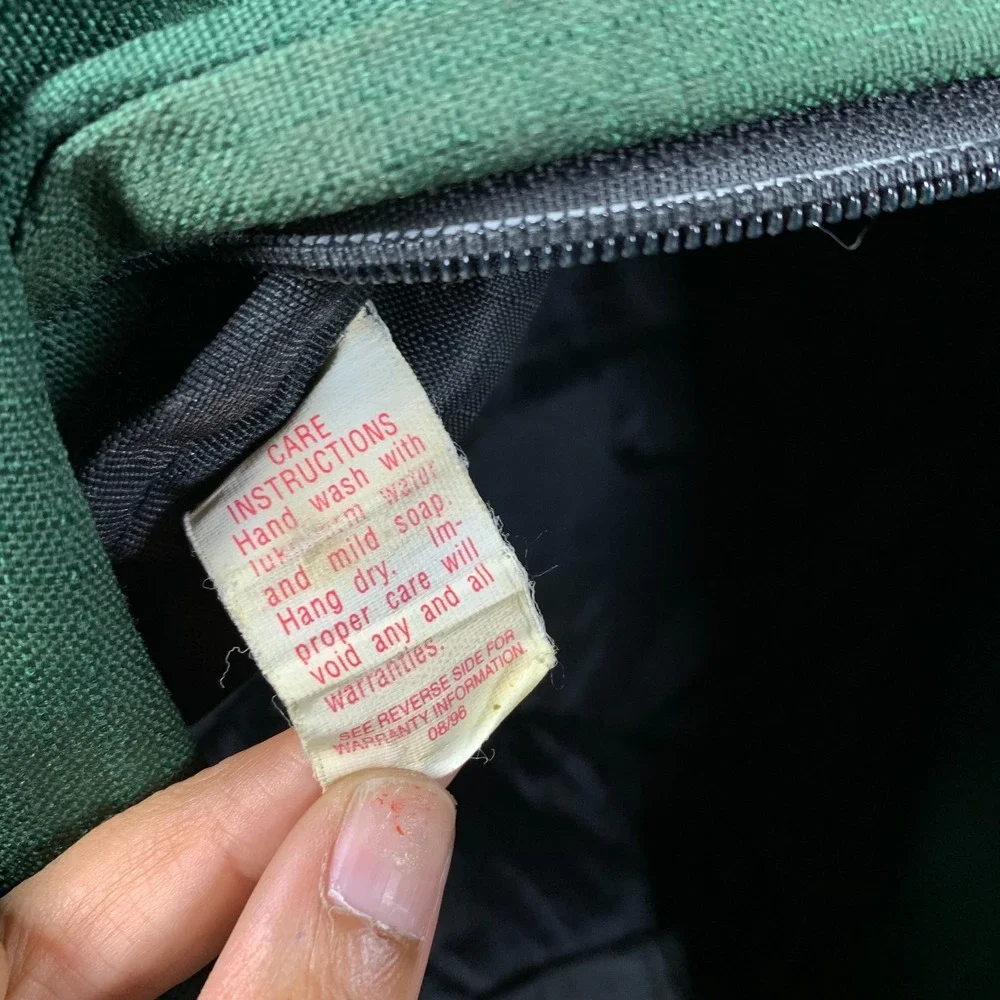 Vintage JanSport Backpack Day Pack Green Made in USA Outdoor Ripstop 90s Hiking